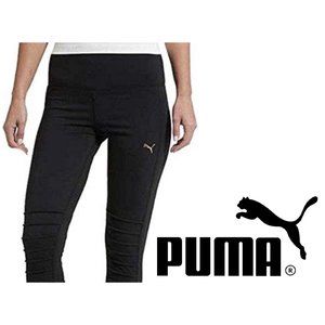Puma Black Leggings Mesh Knee Panels Size Medium